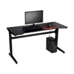 Havit GD903 Black Gaming Desk Price in BD - Front view of Havit GD903 Z-shaped black gaming desk