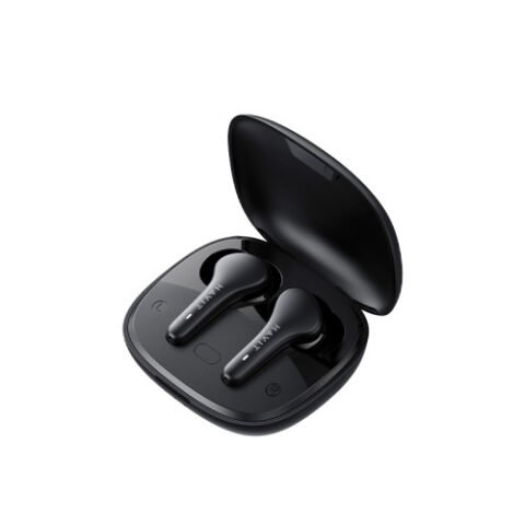 Havit HV-TW959 True Wireless Earbuds Price in BD - Overview of Havit HV-TW959 TWS earbuds next to open charging case