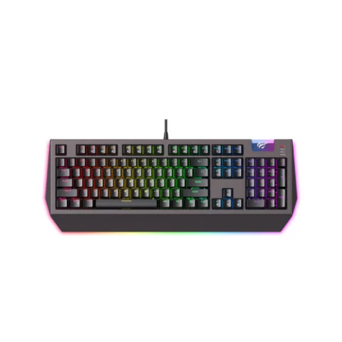 Havit KB872L RGB Mechanical Gaming Keyboard Price in BD - Top view of Havit KB872L RGB mechanical gaming keyboard with illuminated keys