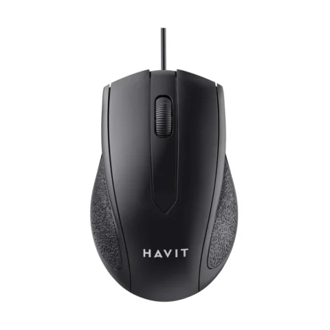 Havit MS80 Optical USB Mouse Price in BD - Top view of Havit MS80 optical USB mouse with cable