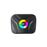 Havit TW952 Pro True Wireless Stereo RGB Gaming Earbuds Price in BD - Front view of Havit TW952 Pro RGB gaming earbuds resting next to charging case