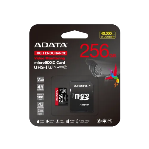 ADATA High-Endurance 256GB UHS-I Class 10 microSDXC Memory Card Price in BD - 256GB heavy-duty micro card for dash cams and security cameras