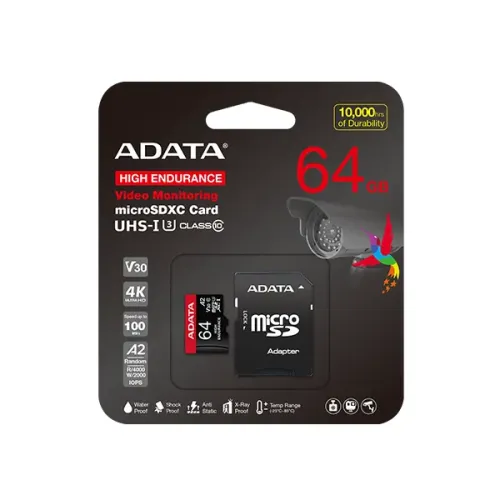 ADATA High-Endurance 64GB UHS-I Class 10 microSDXC Memory Card Price in BD - 64GB heavy-duty micro card for dash cams and security cameras