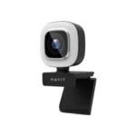 Havit HN25G HD Webcam With Beauty Light Price in BD - Front view of Havit HN25G HD webcam with built-in beauty light and monitor clip
