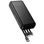 HOCO J163A 20000mAh Power Bank Dual USB Type-C Lightning Price in Bangladesh - All-in-one portable charger with built-in cables