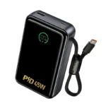 Hoco Q54 Shine PD45W 20000mAh Power Bank with Cable Price in Bangladesh - Portable fast charger with digital display and built-in cord