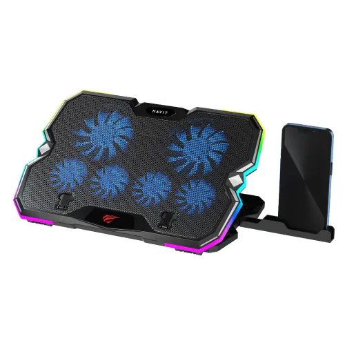 HAVIT HV-F2068 5-Fan Laptop Cooler Price in BD - Front view of HAVIT HV-F2068 5-fan gaming laptop cooling pad