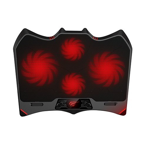 Havit F2081 Gaming Laptop Cooling Pad Price in BD - Front view of Havit F2081 gaming laptop cooling pad with LED lighting