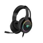 HAVIT HV-H2232d RGB Gaming Headphone Price in BD - Front view of HAVIT HV-H2232d gaming headphone with RGB lighting and microphone