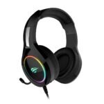 HAVIT HV-H2232d RGB Gaming Headphone Price in BD - Front view of HAVIT HV-H2232d gaming headphone with RGB lighting and microphone