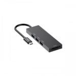 Havit HV-HB4002 5 in 1 HUB Price in BD - Top view of grey Havit HV-HB4002 5 in 1 hub with display output and USB expansion ports