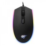 Havit HV-MS1003 RGB Gaming Mouse Price in BD - Top view of Havit HV-MS1003 RGB backlit gaming mouse with USB cable