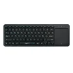 Havit KB234WB Dual-Mode Wireless Keyboard With Touch Pad Price in BD - Top view of Havit KB234WB dual-mode wireless touchpad keyboard on table