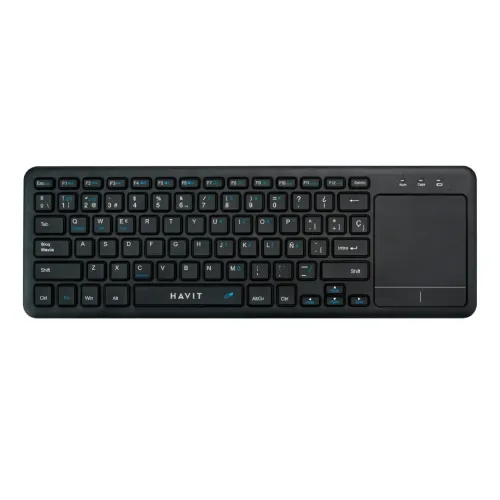 Havit KB234WB Dual-Mode Wireless Keyboard With Touch Pad Price in BD - Top view of Havit KB234WB dual-mode wireless touchpad keyboard on table