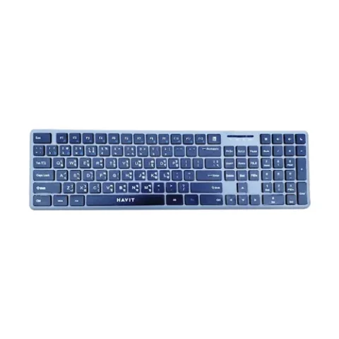 Havit KB235WB Wireless & Bluetooth Dual-Mode Keyboard Price in BD - Top view of Havit KB235WB rechargeable dual-mode keyboard