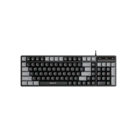 Havit KB257 USB Wired Keyboard Price in BD - Top view of Havit KB257 USB wired keyboard on office desk