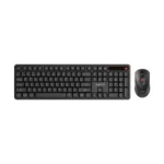 Havit KB261WB Dual Mode Wireless Keyboard & Mouse Combo Price in BD - Top view of Havit KB261WB dual-mode wireless keyboard and mouse on office desk