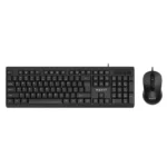 Havit KB270CM Wired Keyboard & Mouse Combo Price in BD - Top view of Havit KB270CM full-size wired keyboard and optical mouse bundle on office desk