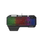 Havit KB838L Multi-function RGB Backlit Gaming Keyboard Price in BD - Top view of Havit KB838L multi-function RGB backlit gaming keyboard on desk