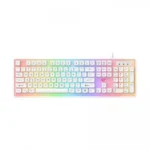 Havit KB876L USB Multi-Function Backlit Gaming Keyboard Price in BD - Top view of Havit KB876L multi-function backlit gaming keyboard on desk