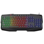Havit KB878L Gamenote USB Multi-Function Backlit Keyboard Price in BD - Top view of Havit KB878L multi-function backlit gaming keyboard on desk