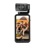 ORDRO M3 5K Gimbal Stabilizer Action Camera Price in BD - Advanced black action camera featuring an integrated motorized gimbal stabilizer and touch screen display