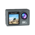 Ausek AT-M40R 5K dual-screen action camera showing front display screen