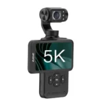 ORDRO M5 5K 3 Axis Gimbal Stabilizer Action Camera Price in BD - Compact black handheld vlogging camera featuring a 3-axis mechanical gimbal and 3.5-inch touchscreen display