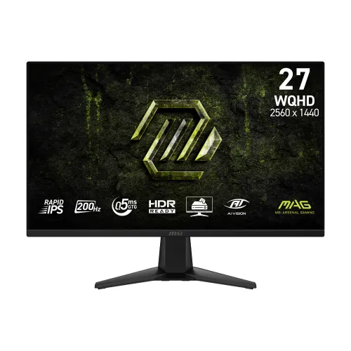 MSI MAG 275QF E20 27 Inch 200Hz Rapid IPS WQHD Gaming Monitor Black