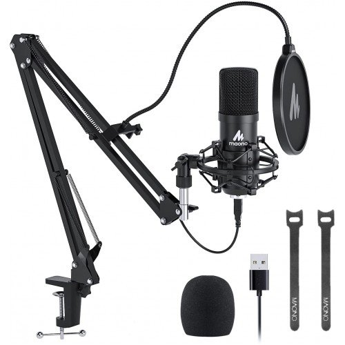 Maono AU-A04 192KHZ/24BIT Plug & Play USB Microphone Black
