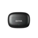 BOYA Mini-14 Wireless Microphone System Price in BD - Tiny black dual wireless transmitters with charging case and USB-C receiver.