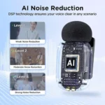 BOYA Mini-17 Ultra-Compact Wireless Microphone Price in BD - Tiny black wireless transmitter with charging case and Type-C receiver.