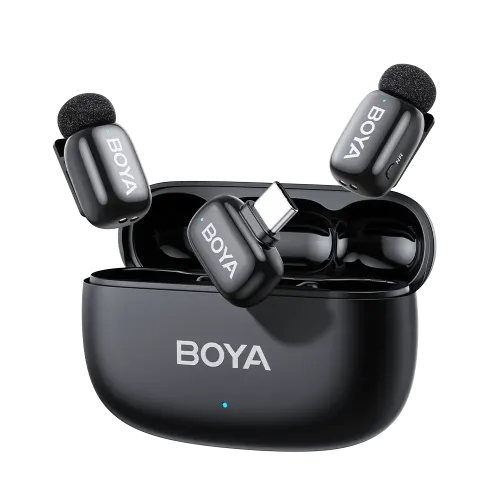 Get BOYA mini 2-02 Wireless Microphone System Price in BD. Features 2 TX, 1 RX, charging case, AI noise cancellation, 30h battery & 100m range. Buy now!