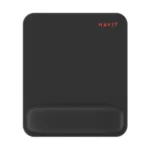 Havit MP804 Mouse Pad With Wrist Guard Price in BD - Top view of Havit MP804 ergonomic mouse pad with wrist guard rest on desk
