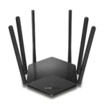 Mercusys MR50G AC1900 Dual Band Gigabit Router Price in BD - Sleek black 6-antenna dual-band gigabit router design.