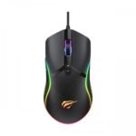 Havit MS1026 7-Button RGB Gaming Mouse Price in BD - Top view of Havit MS1026 7-button RGB backlit gaming mouse with USB cable