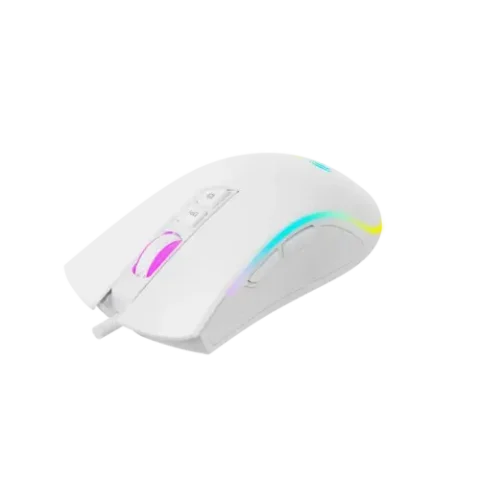 Havit MS1034 RGB Programmable Gaming Mouse Price in BD - Top view of Havit MS1034 RGB backlit gaming mouse with USB cable