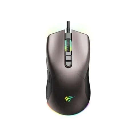 Havit MS1035 RGB Programmable Gaming Mouse Price in BD - Top view of Havit MS1035 RGB programmable USB gaming mouse with cable