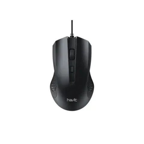 Havit MS752 Wired Optical Mouse Price in BD - Top view of Havit MS752 wired optical mouse with USB cable