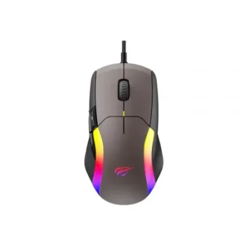 Havit MS959 RGB Programmable Gaming Mouse Price in BD - Top view of Havit MS959 RGB backlit programmable gaming mouse with braided USB cable