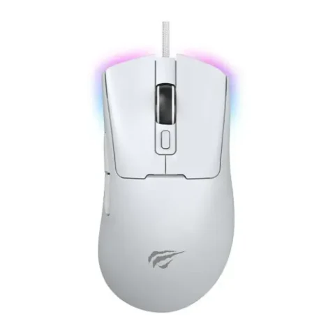 Havit MS966 RGB Programmable Gaming Mouse Price in BD - Top view of Havit MS966 RGB programmable gaming mouse with USB cable