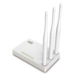 Netis WF2409E 300Mbps Wireless N Router Price in BD - Compact white single-band router design with three external antennas.
