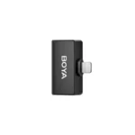 Boya Omic-D Dual-Channel Wireless Microphone Price in BD - Front view of Boya Omic-D transmitters, Lightning receiver, and charging case.