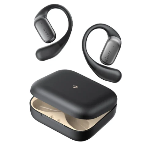 Havit OWS902 Open Ear True Wireless Earbuds Price in BD - Overview of Havit OWS902 open-ear earbuds and charging case