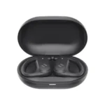 Havit OWS915 OWSFIT 02A Open-Ear Wireless Earbuds Price in BD - Side view of Havit OWS915 open-ear earbuds and charging case