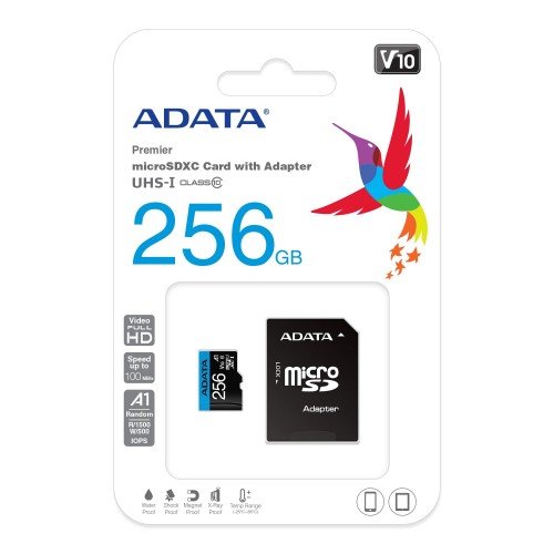 Adata Premier 256GB MicroSDXC UHS-I Memory Card With Adapter Price in BD - 256GB micro SD card with full-size adapter