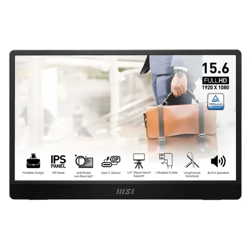 MSI PRO MP161 E2 15.6 Inch IPS FHD Portable Monitor Black