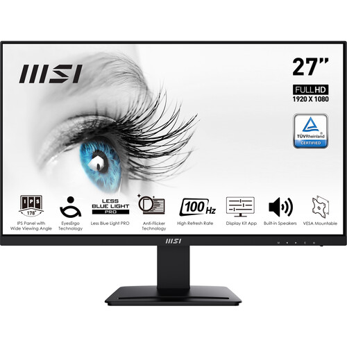 MSI PRO MP273A 27 Inch 100Hz 1ms FHD IPS Business Monitor Black