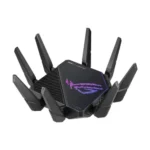 ASUS ROG Rapture GT-AX11000 Pro Tri-Band WiFi 6 Gaming Router Price in BD - Bold black and copper gaming design featuring eight external antennas and custom RGB logo.
