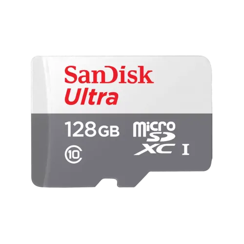 sandisk-ultra-128gb-100mbps-500x500 SanDisk Ultra 128GB Class 10 100MB/s Micro SDXC UHS-I Memory Card Price in BD - Red and grey micro SDXC memory card featuring 128GB capacity and 100MB/s speed label